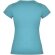 Camiseta mujer manga corta Jamaica Roly 100% algodón entallada Azul turquesa detalle 26