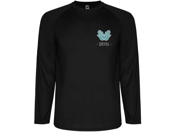 Camiseta deportiva Roly Montecarlo hombre manga larga Negro intenso detalle 3