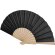 Abanico Manuela de madera y poliéster personalizable Negro intenso