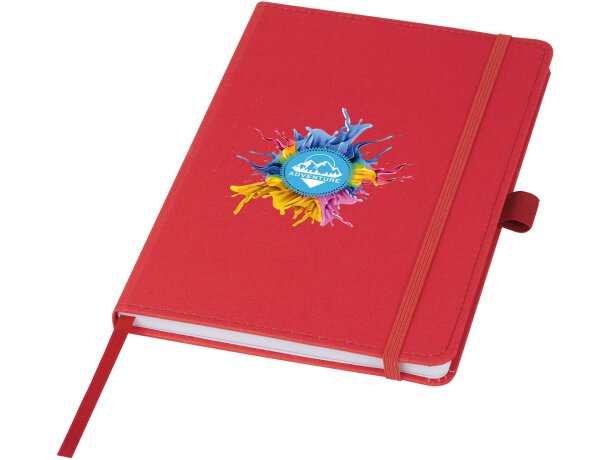 Libreta tapa dura plástico oceánico reciclado Thalaasa FSC Rojo detalle 7