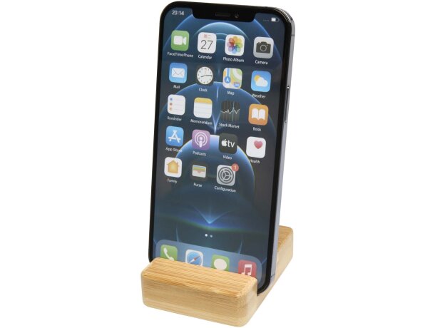Soporte para teléfono de bambú certificado FSC Ebla Madera detalle 5