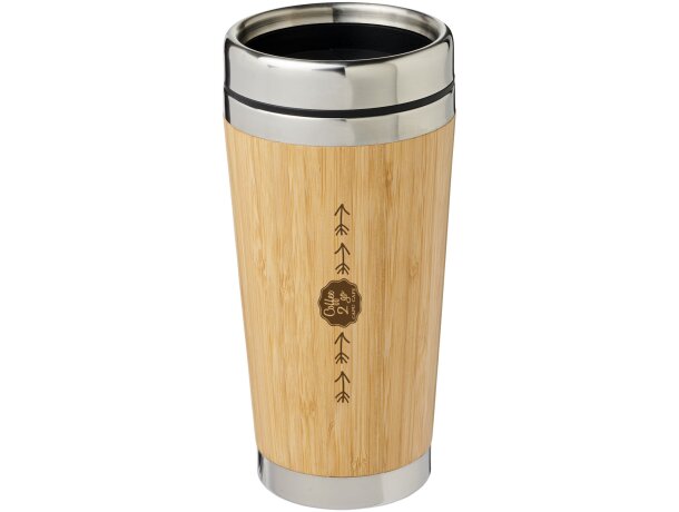 Vaso de 450 ml con exterior de bambú Bambus Marrón detalle 1