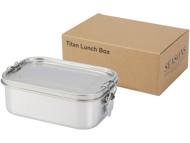 Fiambrera Titan acero inoxidable reciclado 750ml con tapa Plateado detalle 6