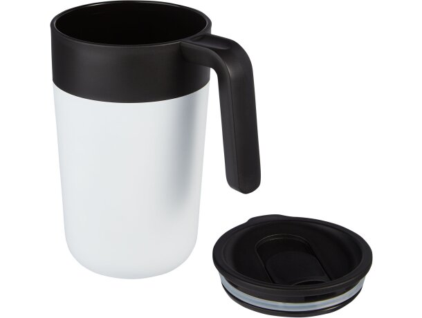 Taza térmica Nordia con doble pared reciclada de 400ml Blanco detalle 19