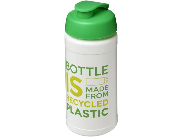 Bidón deportivo Baseline reciclado con tapa Flip 500ml Blanco/verde detalle 33
