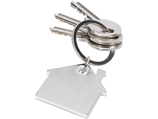 Llavero con forma de casa Nook en acero inoxidable esmerilado Blanco detalle 8