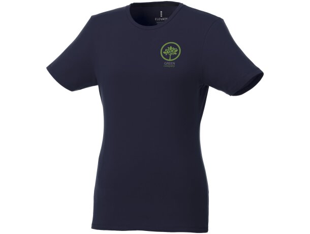 Camisetade manga corta orgánica para mujer Balfour Azul marino detalle 23