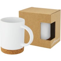 Taza cerámica blanca Neiva con base corcho 425ml