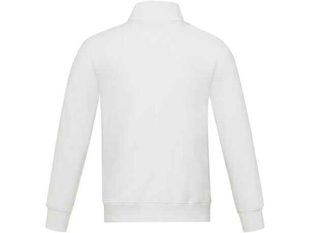 Sudadera cremallera reciclada Aware Galena unisex Blanco detalle 3