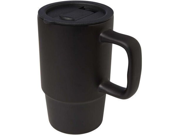 Taza térmica de gres Carter con tapa antiderrame 450ml Gris detalle 12
