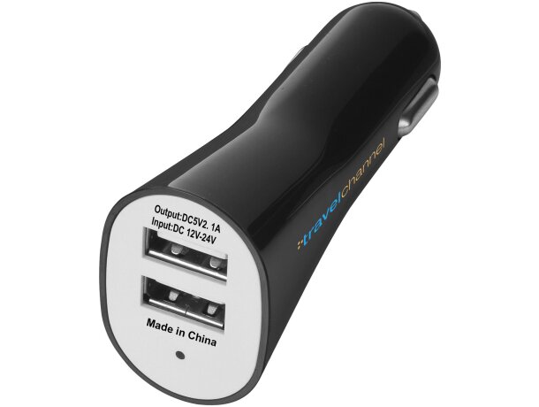 Adaptador doble para coche con usb Negro intenso detalle 1