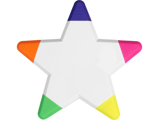 Marcador fluorescente estrella Solvig Blanco detalle 2
