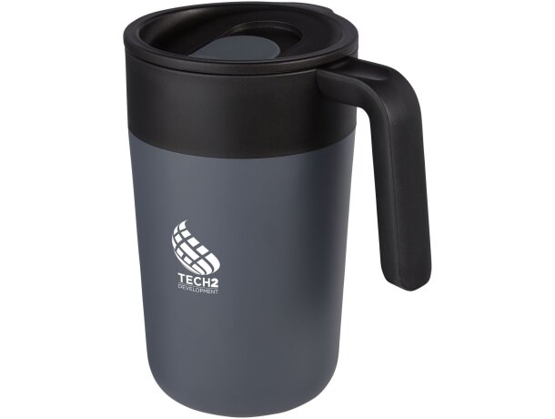 Taza térmica Nordia con doble pared reciclada de 400ml Gris detalle 11