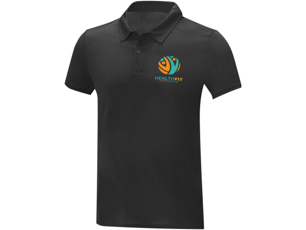 Polo manga corta Deimos cool fit para hombre Negro intenso detalle 36