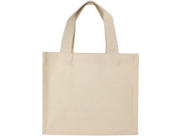Bolsa tote con fuelle algodón reciclado certificado GRS Odessa Natural detalle 3