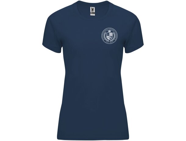 Camiseta deportiva manga corta mujer Bahrain Roly técnica Azul marino detalle 73