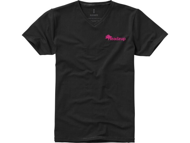 Camiseta manga corta algodón orgánico certificado GOTS hombre 200 g/m2 Negro intenso detalle 31