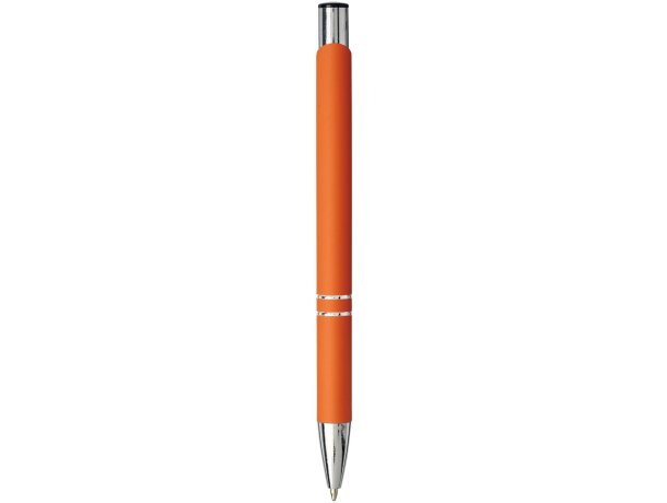 Bolígrafo con empuñadura de tacto suave Moneta con logo