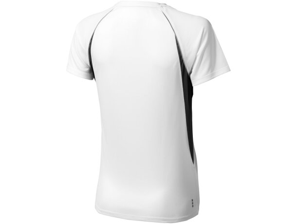 Camiseta técnica de manga corta blanca detalles de color de mujer personalizada