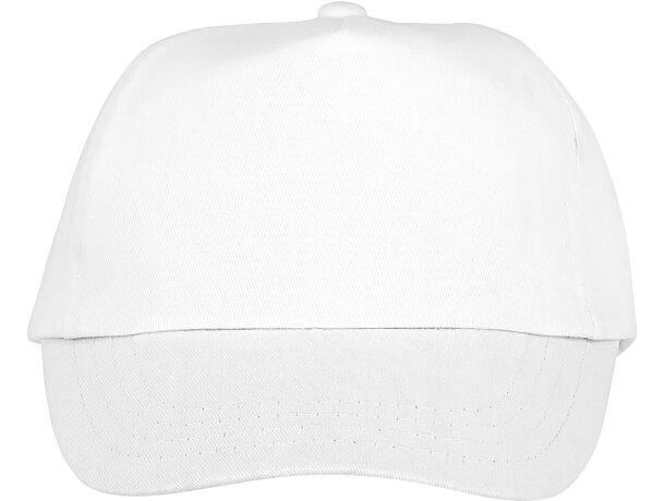 Gorra infantil de 5 paneles Feniks Kids Blanco detalle 2