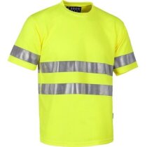 Camiseta con bandas reflectantes de manga corta amarilla Camiseta con bandas reflectantes de manga corta amarilla