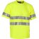Camiseta con bandas reflectantes de manga corta personalizada amarilla