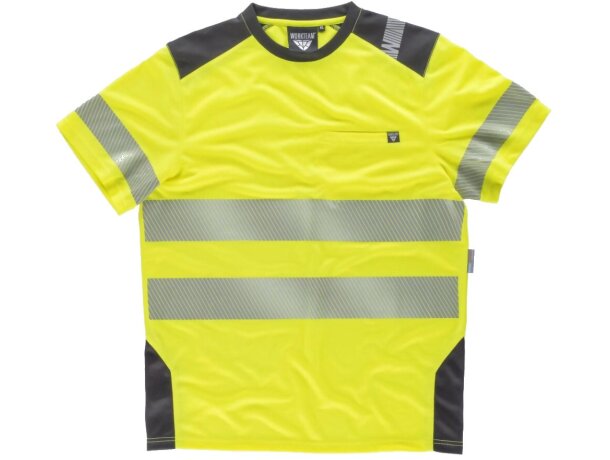 Camiseta fluor naranja a.v. gris oscuro