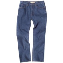 Vaquero con costuras reforzadas y acabado ocre