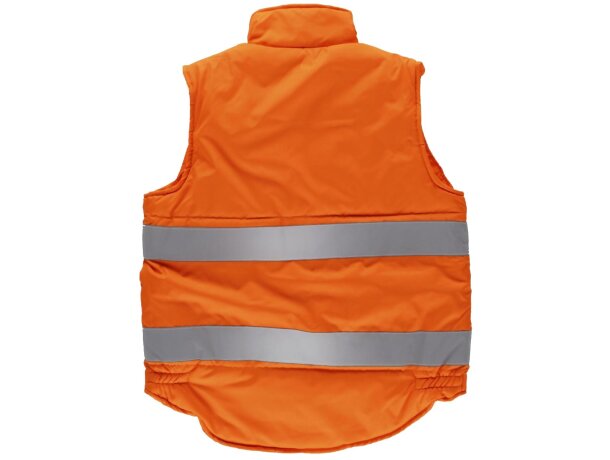 Chaleco acolchado con bolsillos de alta visibilidad naranja a.v. personalizada