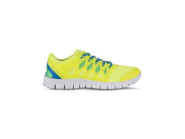 Zapatilla de deporte con rejilla en poliester personalizado amarillo Zapatilla de deporte con rejilla en poliester personalizado amarillo