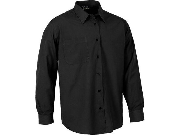 Camisa de manga larga con bolsillo personalizada negra