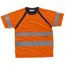 Camiseta de poliester combinada de alta visibildad personalizada amarilla