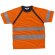 Camiseta de poliester combinada de alta visibildad naranja a.v.  negro