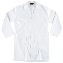 Bata de trabajo Marsberg blanca de algodón con bolsillos