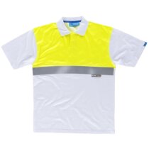 Polo básicos blanco amarillo a.v. personalizada