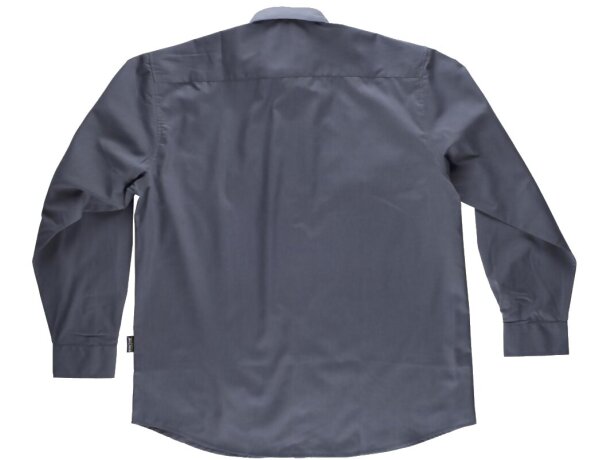 Camisa laboral de manga larga de algodón gris