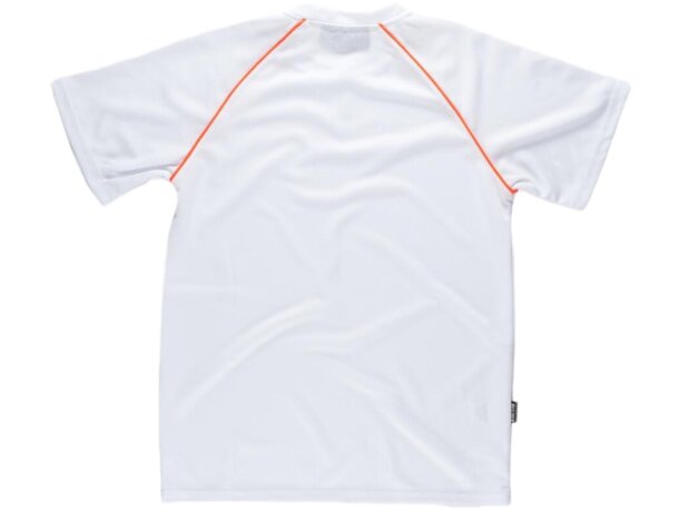 Camiseta manga corta unisex con detalles en alta visibilidad 135 gr blanco naranja a.v.
