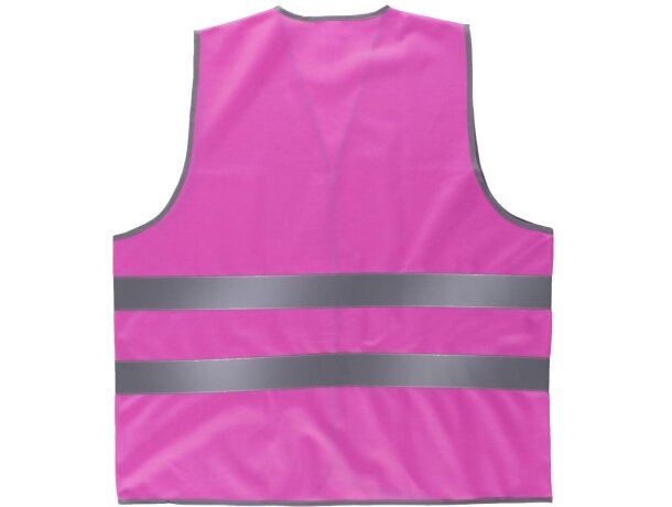 Chaleco fluor rosa fucsia grabada