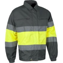 Cazadora bicolor con bandas reflectantes fluor