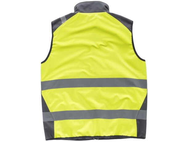 Chaleco fluor amarillo a.v. gris oscuro con logo