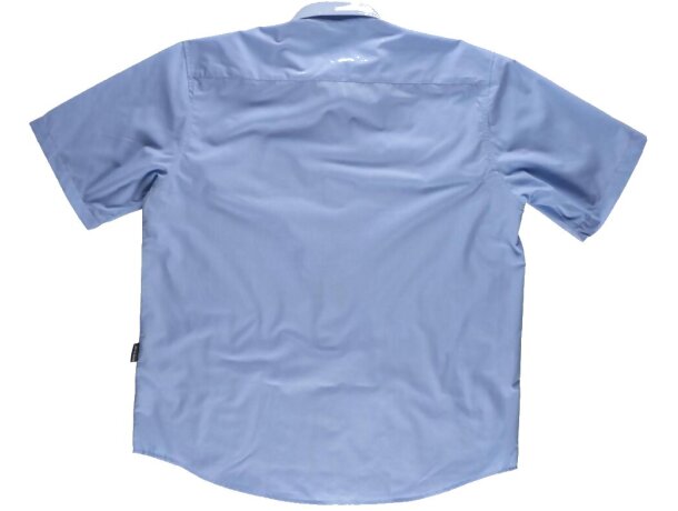 Camisa de manga corta con bolsillo celeste
