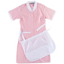 Bata de servicios personalizado bicolor con mandil entallado