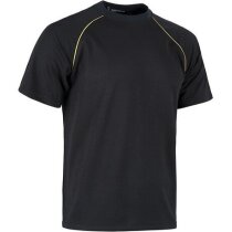 Camiseta manga corta unisex con detalles en alta visibilidad 135 gr personalizada negra