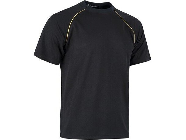 Camiseta manga corta unisex con detalles en alta visibilidad 135 gr negra