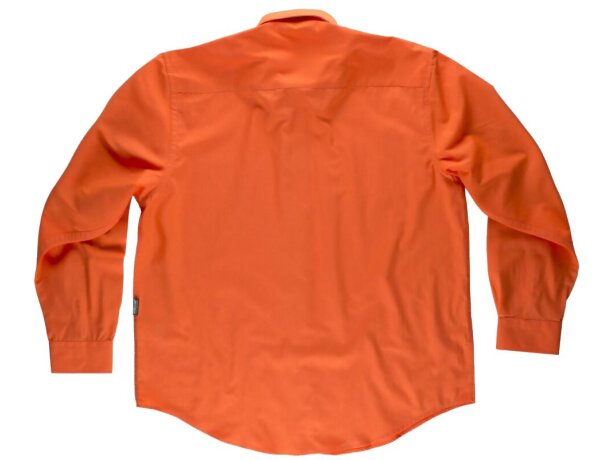 Camisa de manga larga con bolsillo naranja