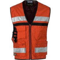 Chaleco de seguridad con multolsillos personalizado rojo Chaleco de seguridad con multolsillos personalizado rojo