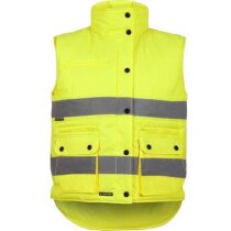 Chaleco acolchado con bolsillos de alta visibilidad personalizado amarillo