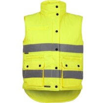 Chaleco acolchado con bolsillos de alta visibilidad personalizado amarillo Chaleco acolchado con bolsillos de alta visibilidad personalizado amarillo