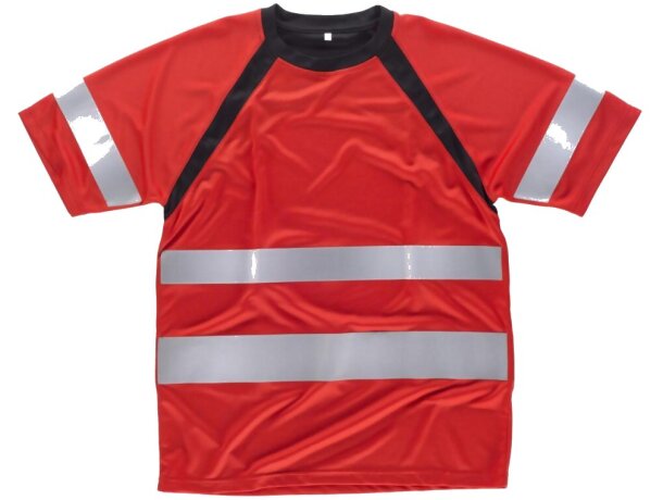 Camiseta fluor rojo negro