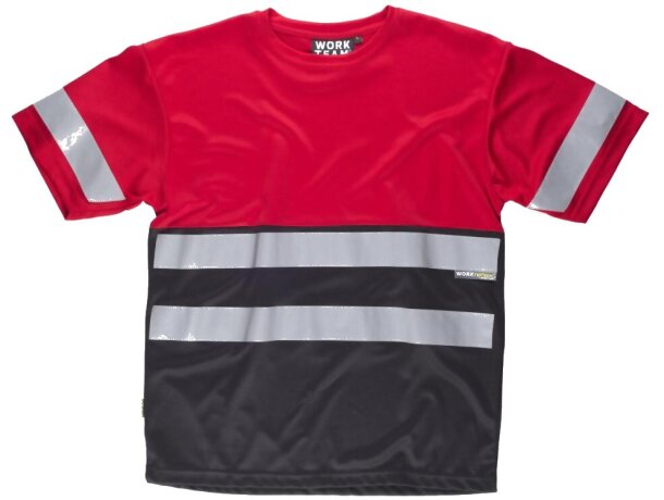 Camiseta fluor rojo negro